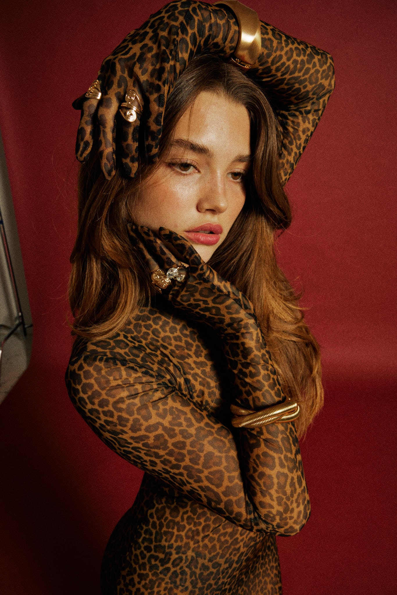 Leopard print dress with gloves hotsell